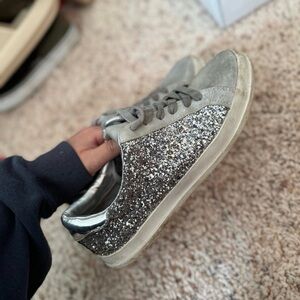 Women’s silver glitter sparkle sneakers size 9
